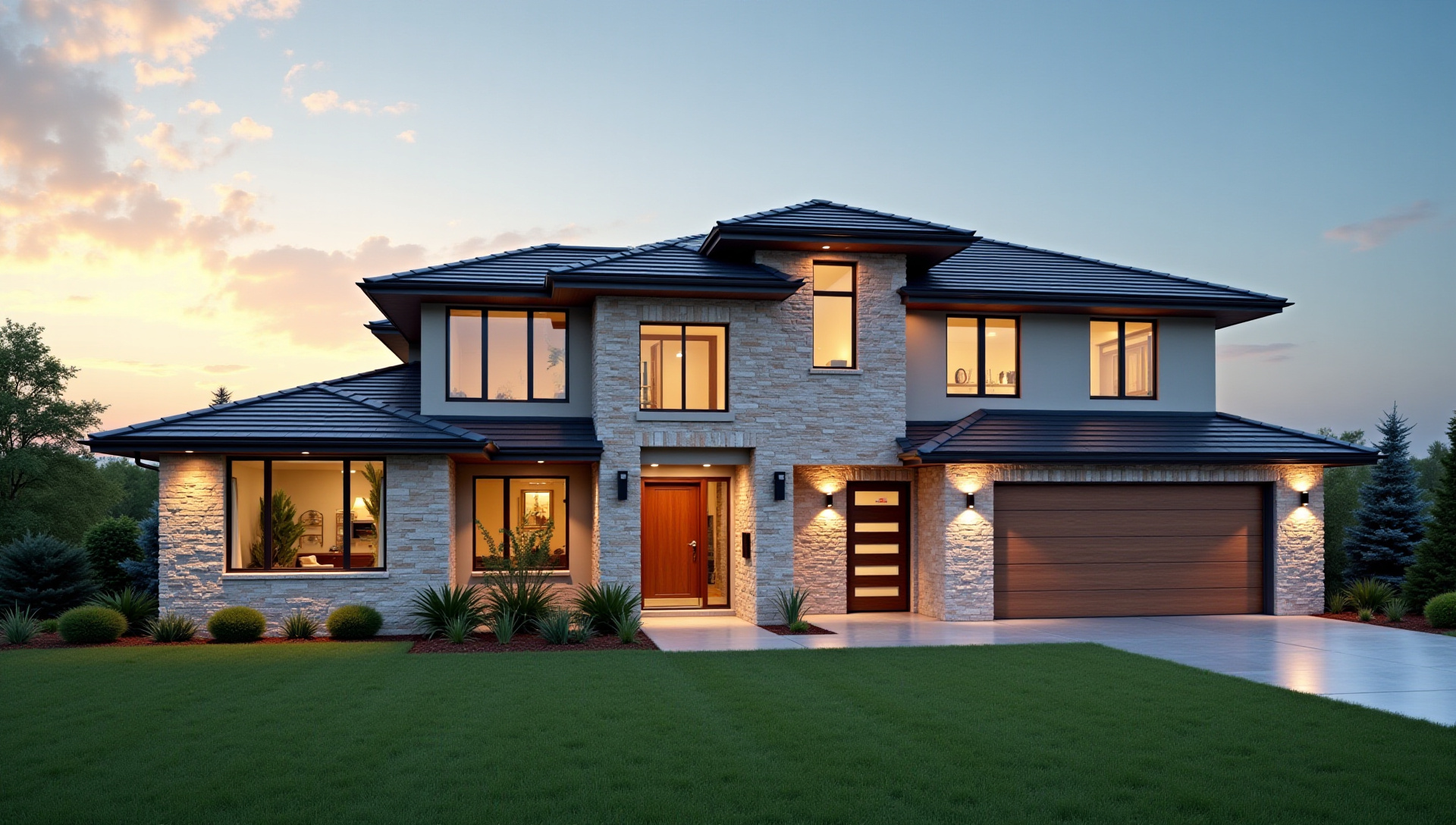 Modern luxury home built by Top Eagle Construction